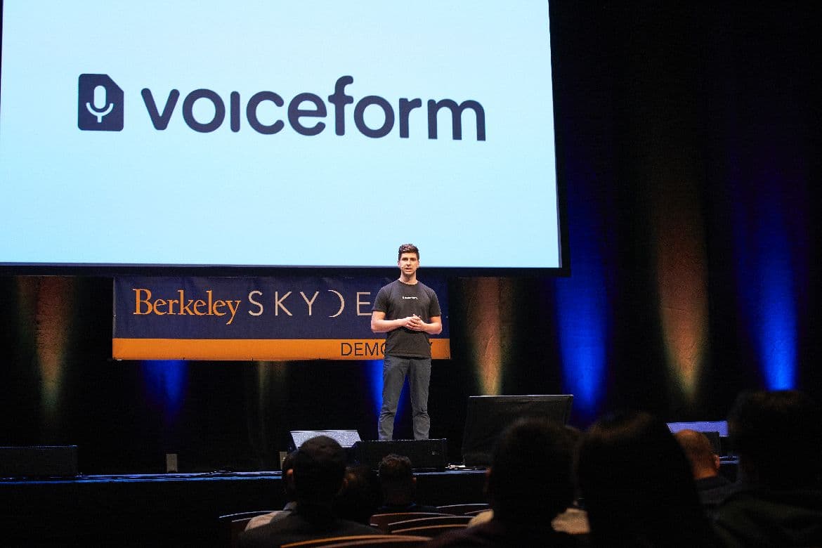 Voiceform's CEO Philip pitching Voiceform at Berkeley SkyDeck